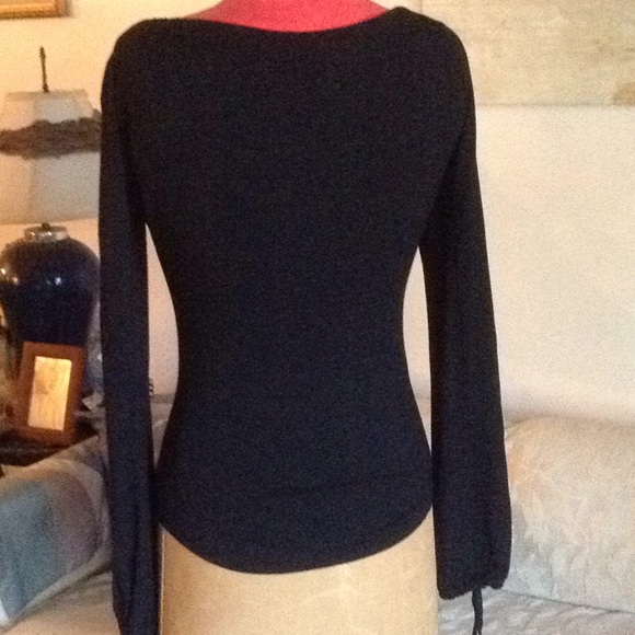 Planet Funk black knit  peasant top - Picture 2 of 5